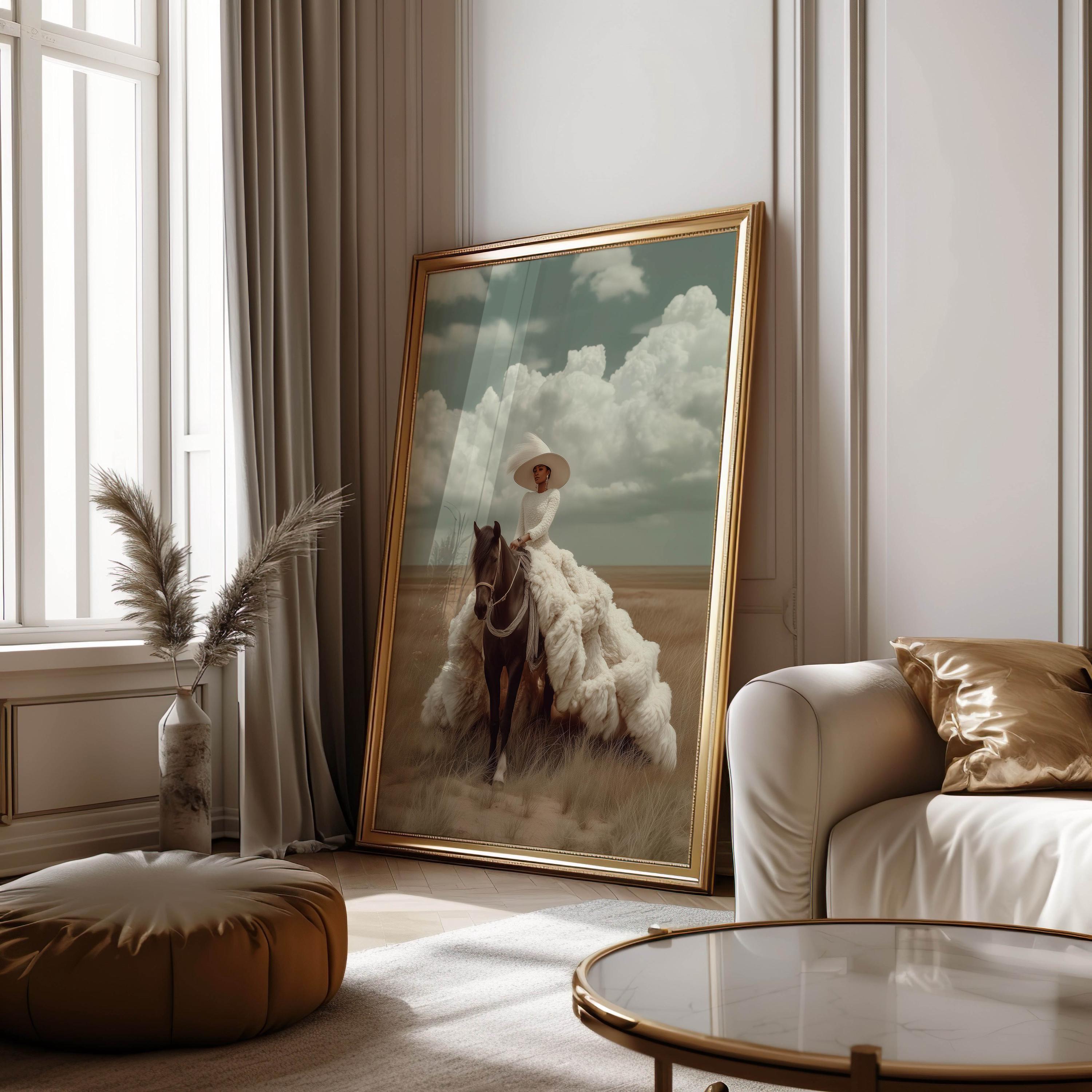 Black Woman on Horse Art Print, Black Women Wall Art, Africam American ...