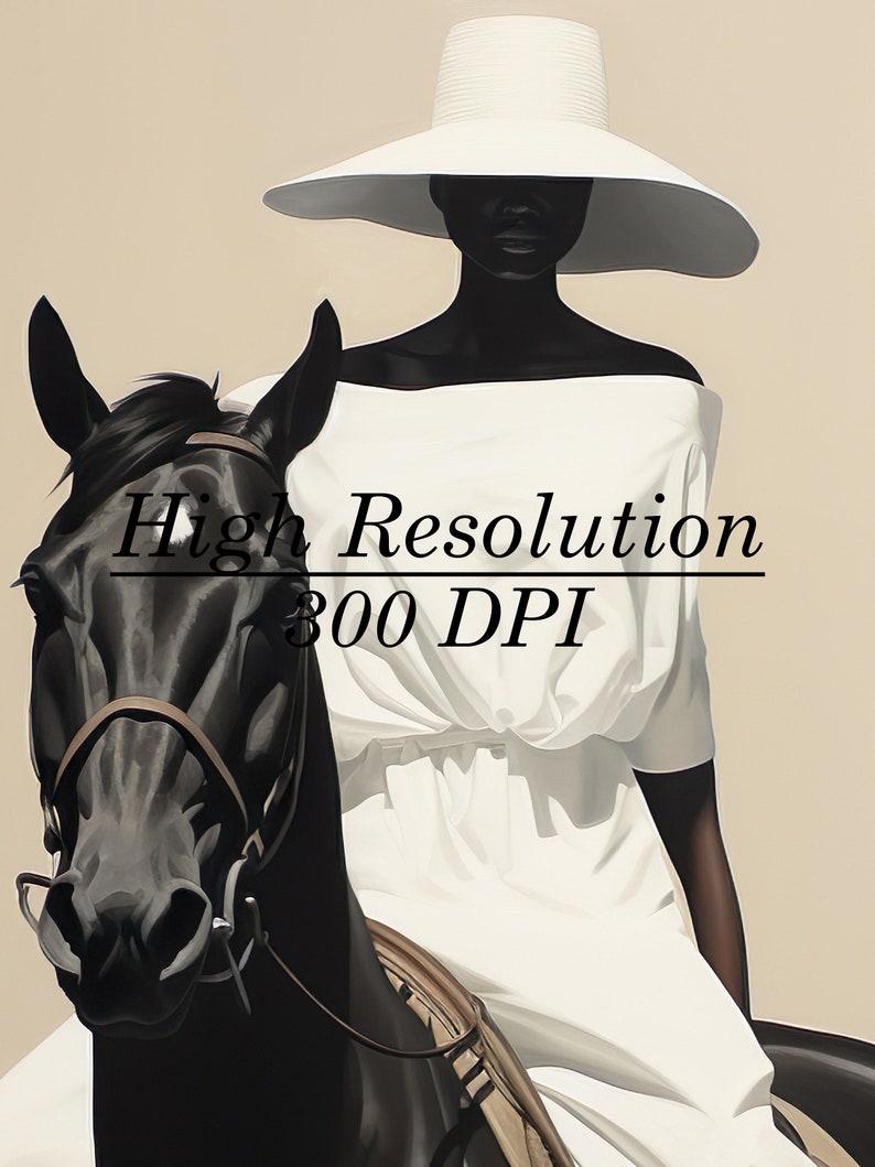 Black Woman on Horse Print Set of 2, African American Art, Black Owned ...