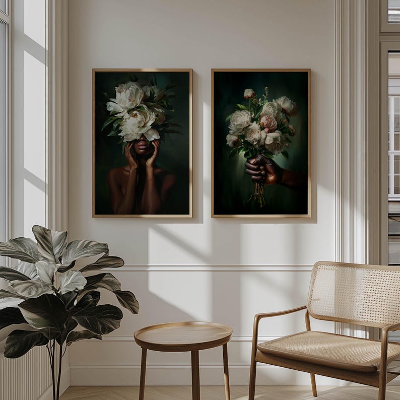 African American Black Woman Wall Art Digital Download Set of 2 - Etsy
