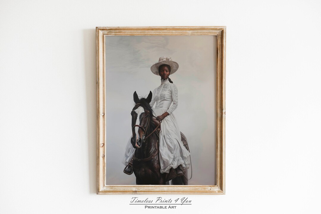 Black Woman on Horse Print, Vintage Style Wall Art (digital Download ...