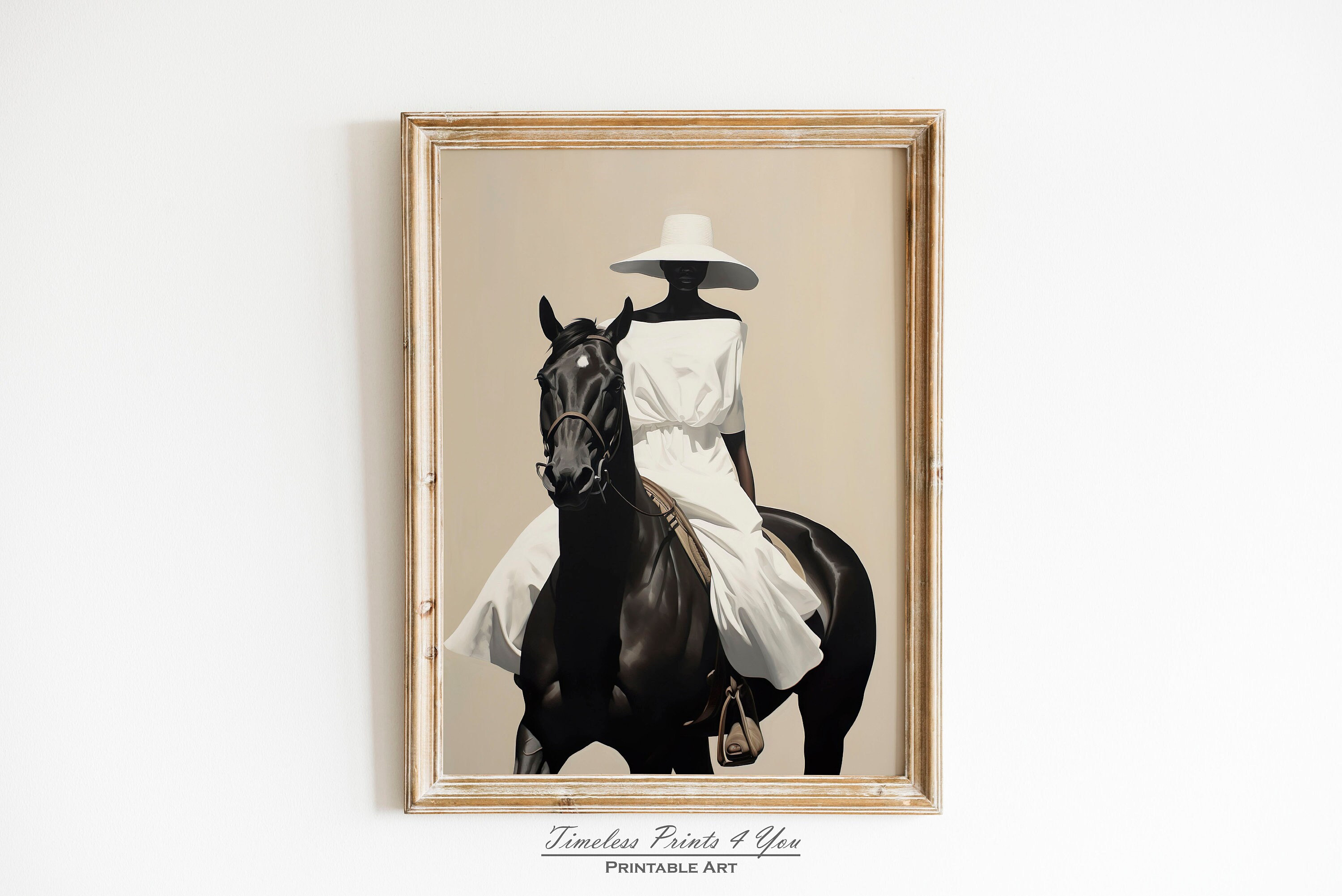 Black Woman Wall Art, African American Art, Black Owned Art, Horse ...