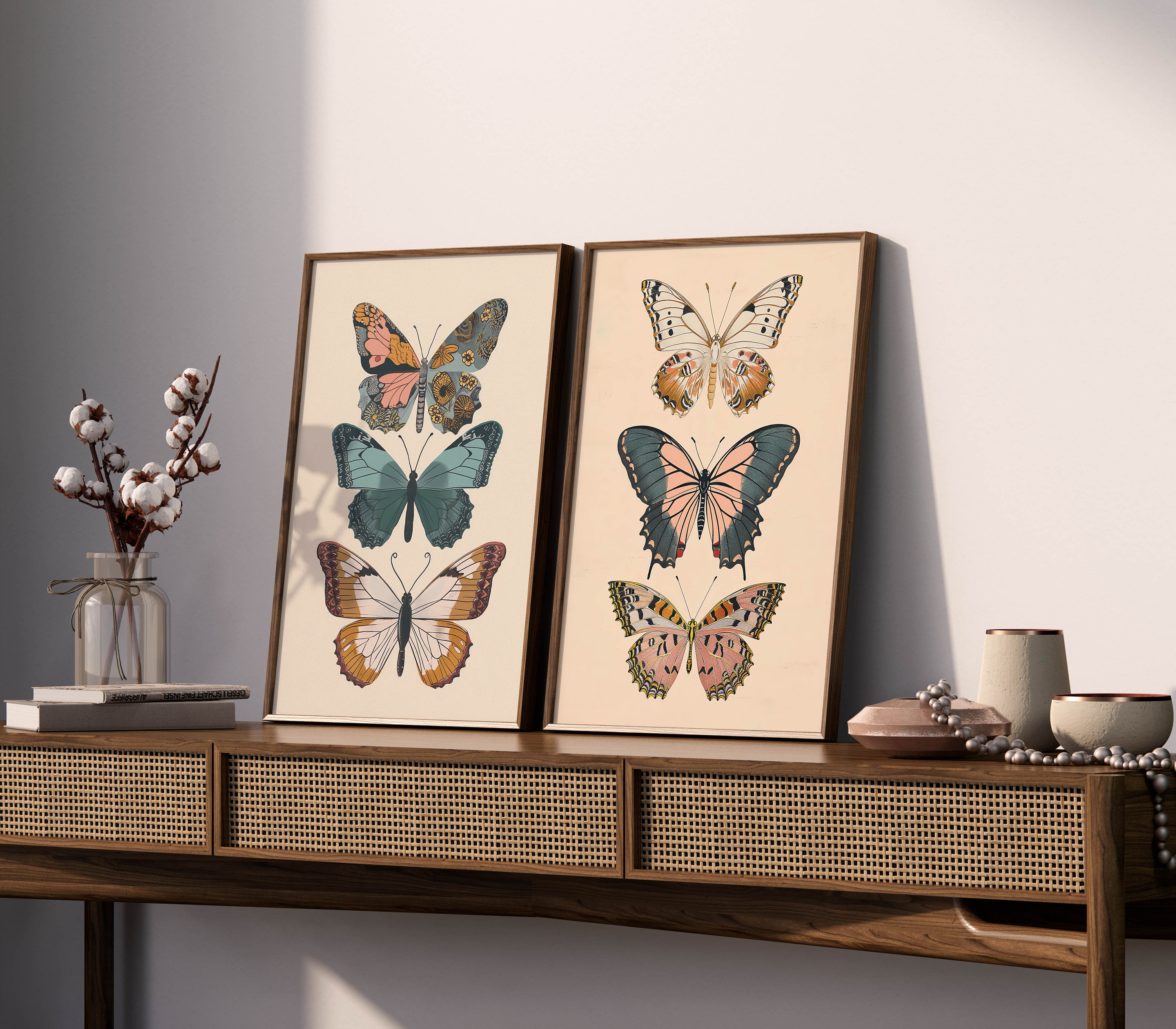 Butterfly Print Set of 2, Butterfly Print Wall Art, Butterfly Wall Art ...