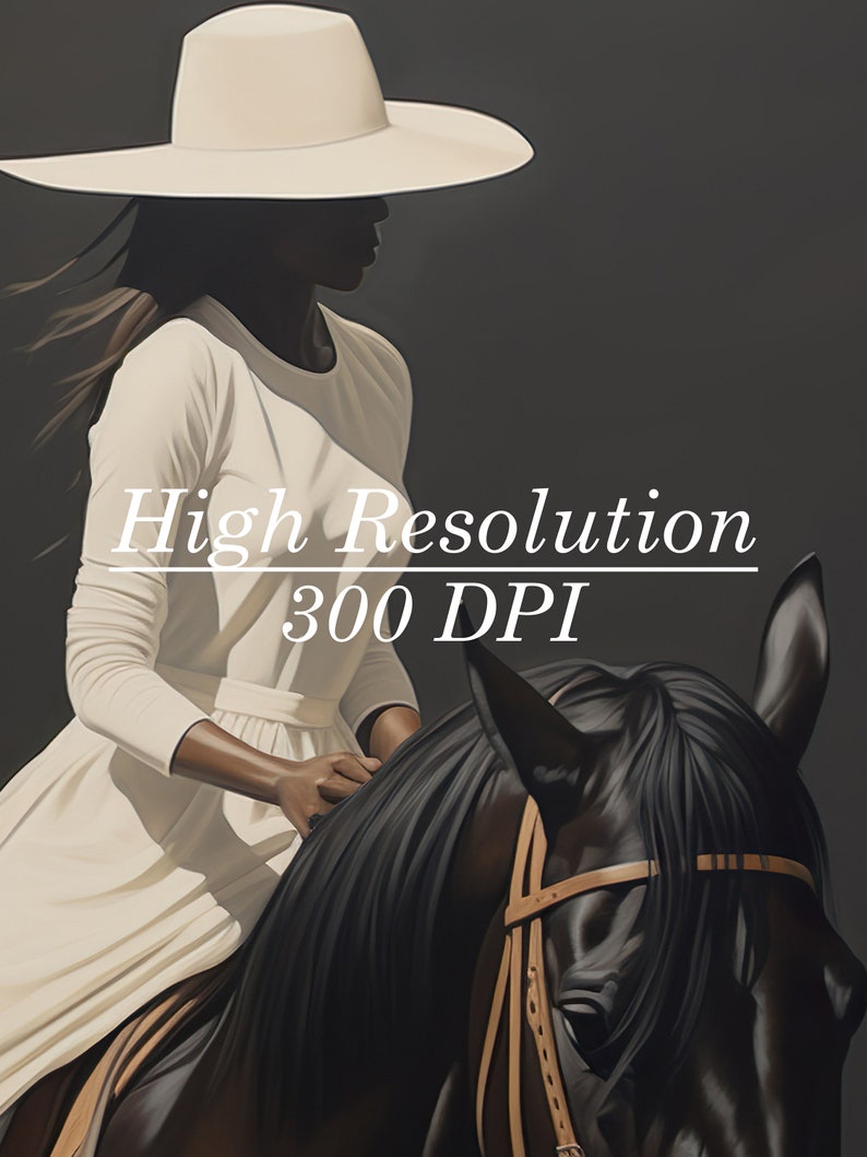 Black Woman on Horse Print Set of 2, African American Art, Black Owned ...