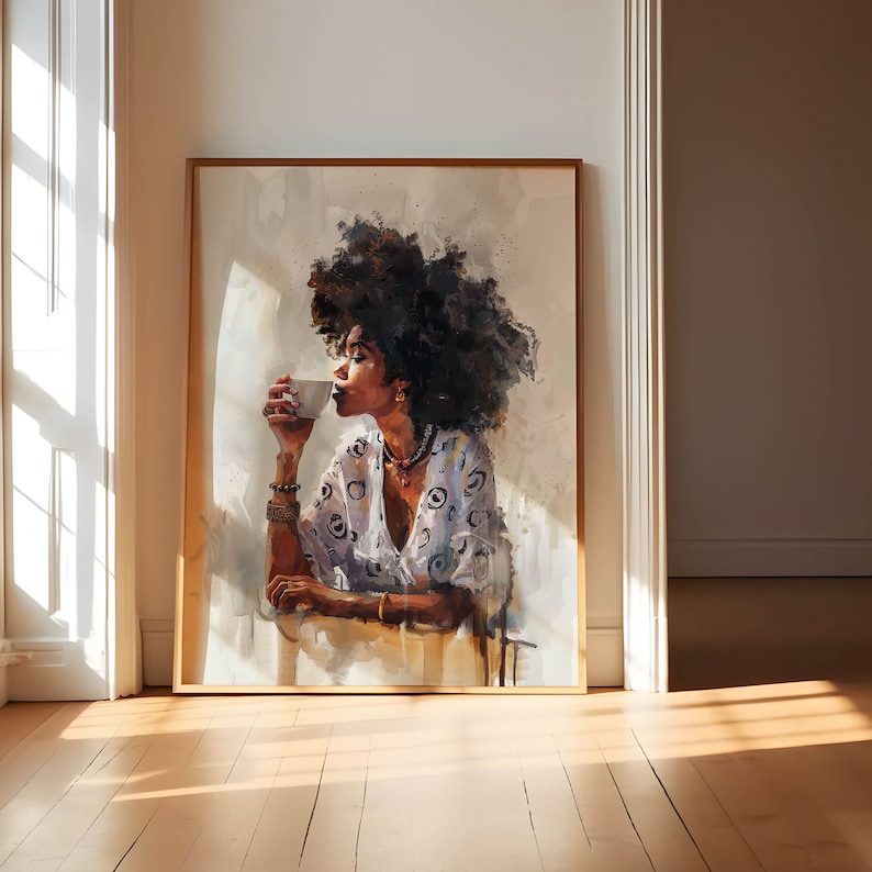 Black Woman Wall Art Print, African American Printable Wall Art ...