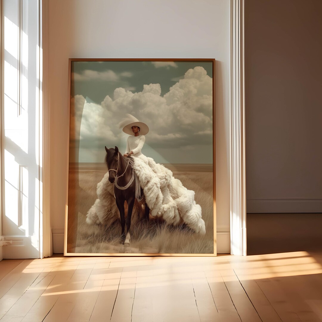Black Woman on Horse Art Print, Black Women Wall Art, Africam American ...