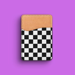 Cartera de teléfono de tablero de ajedrez en blanco y negro - Titular de la tarjeta - Titular de la tarjeta del teléfono celular