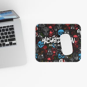 Edgy Mouse Pad - Masked Men Design | Gamer Accessories, Office Decor, Dark Romance Readers, Masked Men Books, Readers