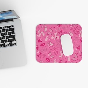 HOT GIRLS read Mouse Pad for Girls | Cute Pink Desk Accessory | Stylish Office Decor | Girls&#39; Gift for her, Birthday Present,