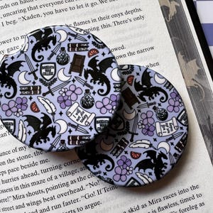 Fantasy Dragon Car Coasters: Ceramic Set of 2 - Car Lover Gift