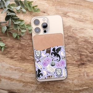 Cartera adhesiva para teléfono con temática de libros Dragon Fantasy / Cartera adhesiva para teléfono celular / Cartera que se adhiere a tu teléfono celular inspirada