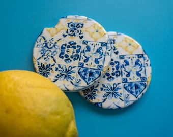 Ceramic Car Coasters - Italian Summer Tiles
