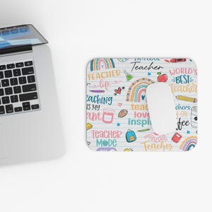 Colorful Teacher Mouse Pad: Educational Office Decor