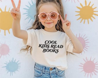 Cool Kids Read Books Youth Tee, Fun Kids T-Shirt, Book Lover Shirt, Educational Gift, Back to School Outfit, Reading Enthusiast Apparel