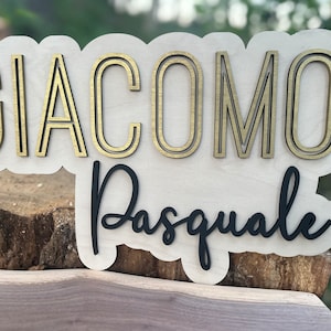 Wood Name Sign | Nursery Name Sign | Crib Name Sign | Baby Shower Gift | Custom Wooden Sign | Family Name Sign |