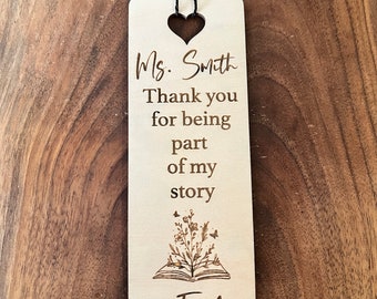 Personalized Teacher Bookmark | Teacher Appreciation Gift | End of Year Gift
