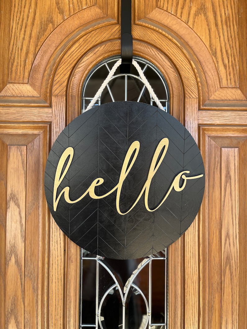 3D Wooden Hello Sign | Hello Welcome Sign | Door Sign - Etsy