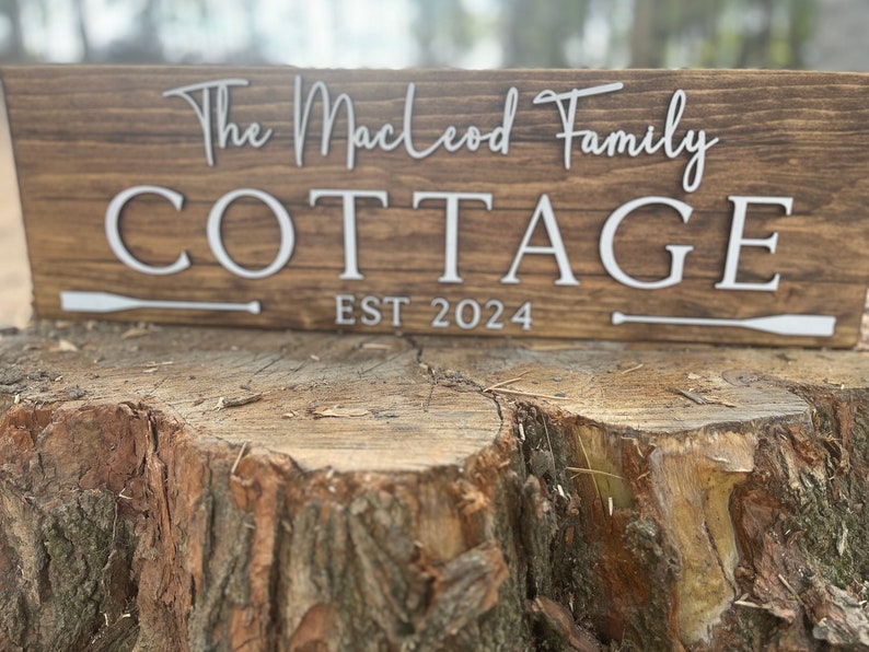 Personalized Family Cottage Sign | Custom Wood Sign | Lakehouse Sign ...