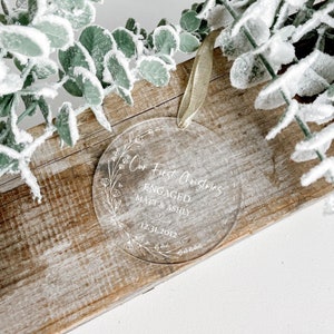 Personalized Christmas Ornament for Newly Engaged Couple | Acrylic Ornament | Engagement Gift