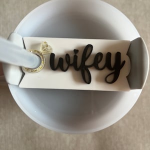 Stanley Tumbler Wifey Personalized Name Plate for H2.0 20oz/30oz/40oz | Wifey Name Tag for Stanley | Bride |