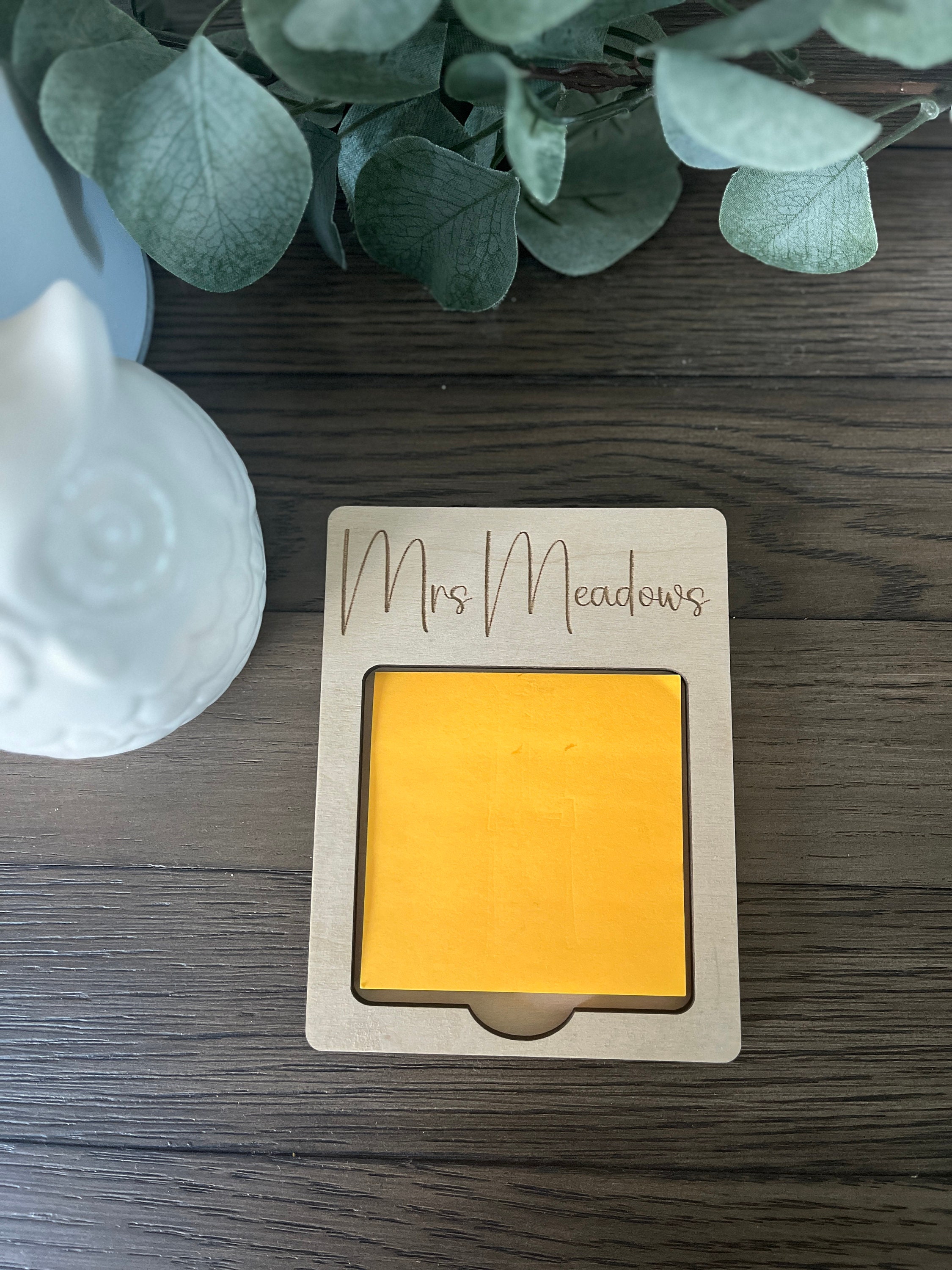Personalized Teacher Sticky Post it Note Pad Holder | Teacher and Educational Assistant Appreciation Gift | Teacher Thank you Gift