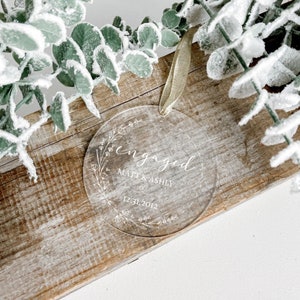 Engaged Christmas Ornament | Married Christmas Ornament | Personalized Christmas Ornament | Acrylic Ornament