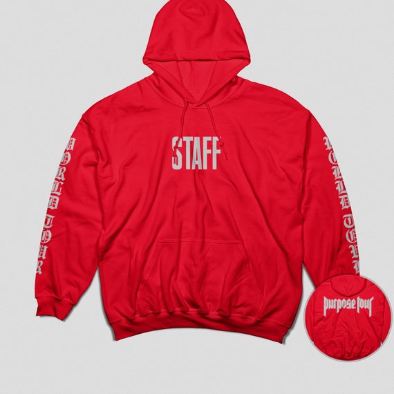 Justin Bieber Purpose Tour Staff World Tour Gothic Unisex Heavy Blend Hooded Sweatshirt Hoodie Hoody Kanye West Yeezy Merch RED Etsy