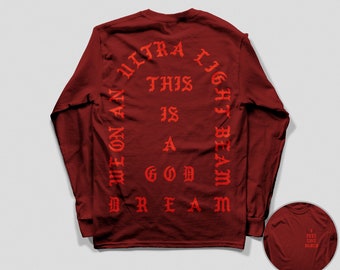 TLOP Ultra Light Beam Unisex Ultra Cotton Long Sleeve T-Shirt Tee Kanye West Yeezy Merch (RED)
