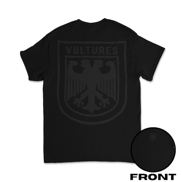 Vultures Logo Kanye West und Ty Dolla Sign Unisex Baumwoll-T-Shirt T-Shirt Kanye West Yeezy Merch (SCHWARZ auf Schwarz)