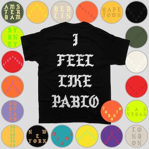 TLOP Pop Up All Cities I Feel Like Pablo Unisex Heavy Cotton T-Shirt Tee Kanye West Yeezy Merch (Multi-COLORS)