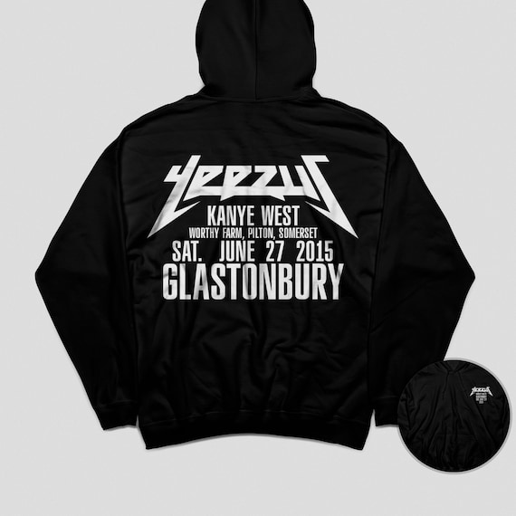 Yeezus Tour Glastonbury Unisex Heavy Blend Hooded Sweatshirt Hoodie Hoody Kanye West Yeezy Merch black white Etsy