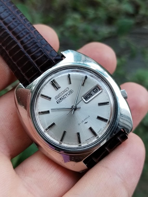 セイコー 5 アクタス　ビンテージ Vintage Refurbished Seiko 5 Actus Automatic Watch - 1980s White