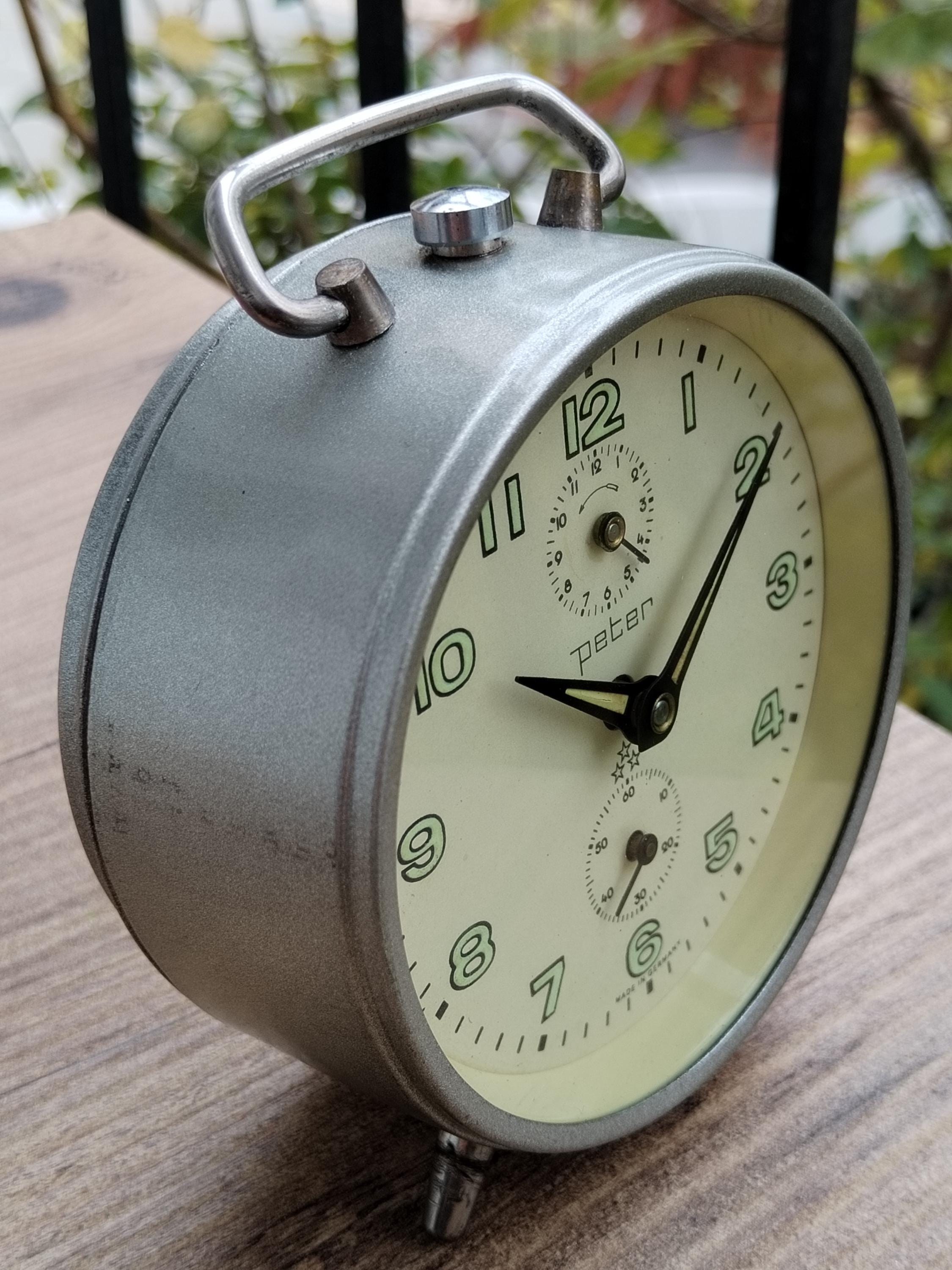 Peter Table Clock Vintage Peter Desk Clock - Mid-century German Wind-up Alarm Clock, Rare ...