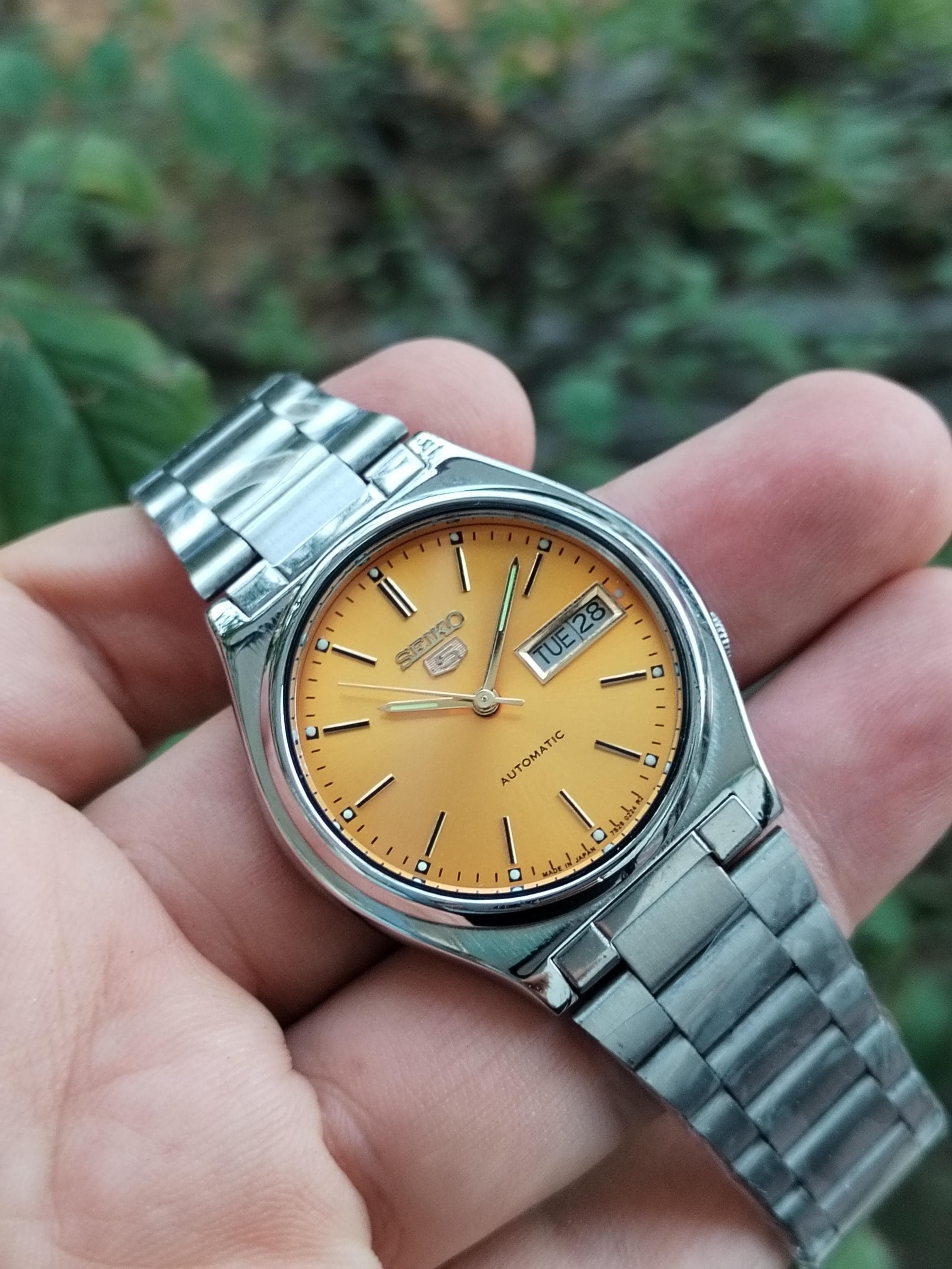 時計 SEIKO 5 SPORTS 80s Vintage Refurbished Seiko 5 Automatic Watch - 1980s Orange Dial - Etsy