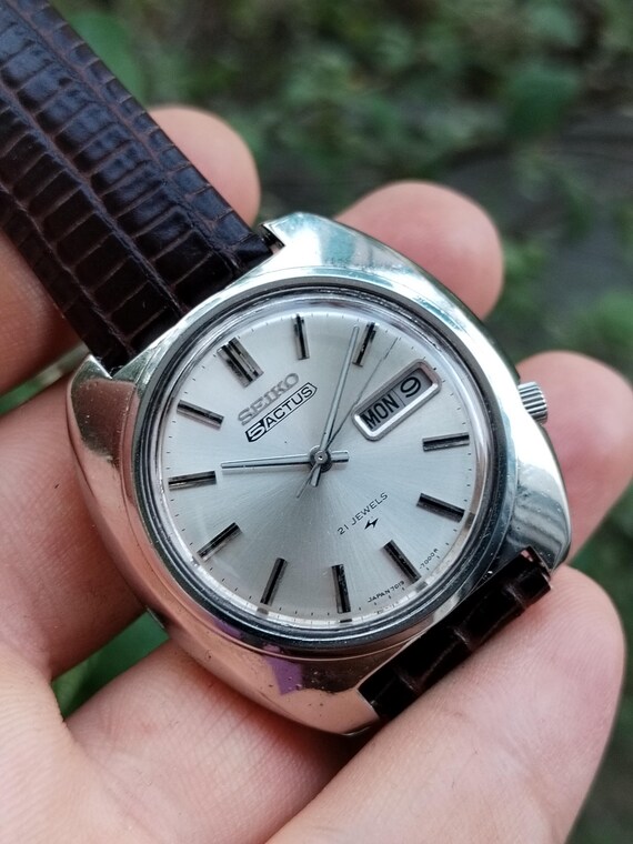 Vintage Refurbished Seiko 5 Actus Automatic Watch - 1980s White
