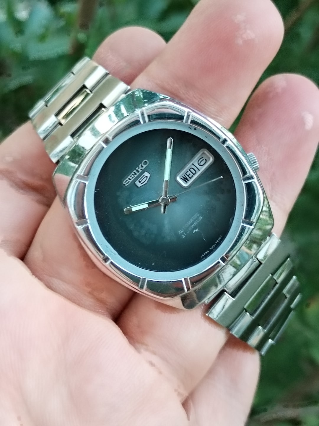 Reloj automático Seiko vintage reacondicionado esfera verde de los años  80 México