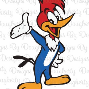 Woody-Nostalgic Cartoon Character Woodpecker Bird Digital Download