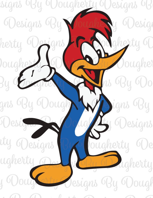 Woody-Nostalgic Cartoon Character Woodpecker Bird Digital Download