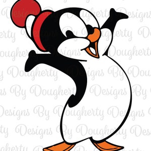 Nostalgic Cartoon Penguin Character Digital Download