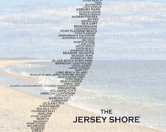Jersey Shore Towns Coastline Digital Download