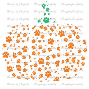Doggy Paw Print Pumpkin Design