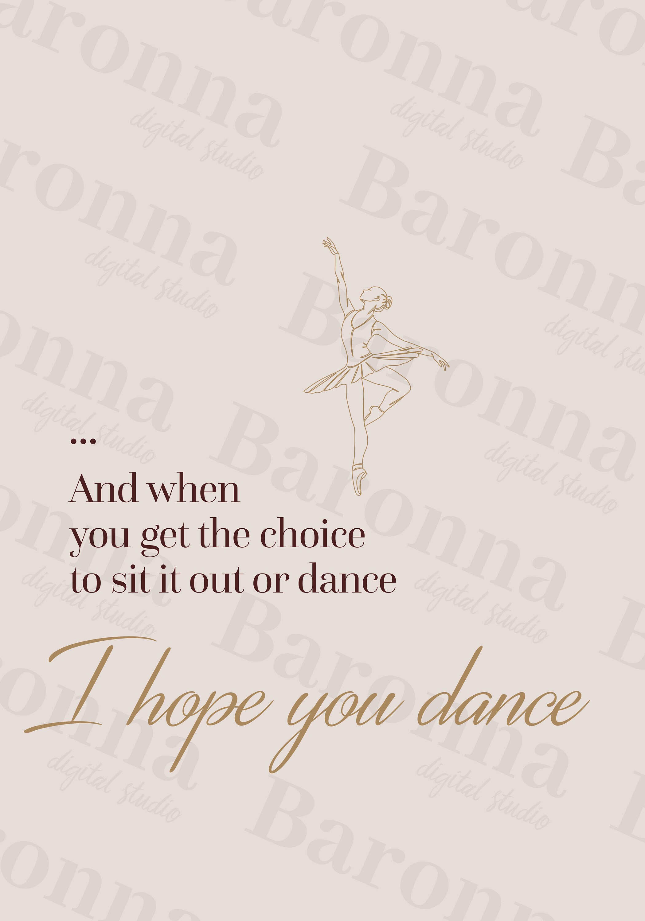 I Hope You Dance Printable Wall Art With Elegant Ballerina - Etsy