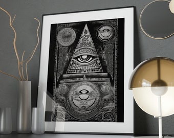 Egyptian Pyramid Wall Art Printable Wall Art Illuminati Eye Pyramid Wall Art Instant Download Poster Anunnaki Wall Art Ancient Alien Gift