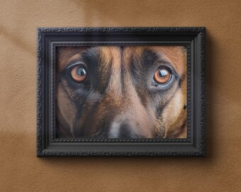 Retrato de Malinois arte de pared imprimible, descarga instantánea, impresión de arte digital fotorrealista, regalo de amante de los perros, decoración del propietario de Malinois, retrato de mascota