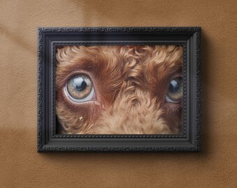Plakat z pudlem, grafika ścienna do druku, natychmiastowe pobranie, fotorealistyczny cyfrowy wydruk sztuki z psem, prezent dla właściciela pudla, wystrój salonu dla miłośnika psów
