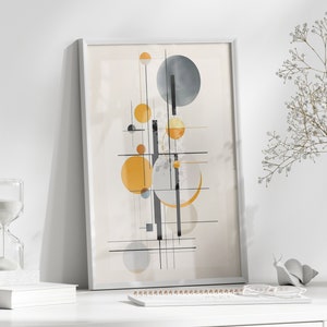 Minimalist Shapes Painting, Printable Wall Art, Instant Download, Abstract Mid Century Modern Wall Art, Calming Office Decor, Wabi Sabi Art