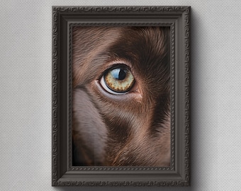 Póster de Labrador, arte de pared imprimible, descarga instantánea, impresión fotorrealista de retratos de mascotas, regalo del propietario de Labrador, decoración del hogar para amantes de los perros