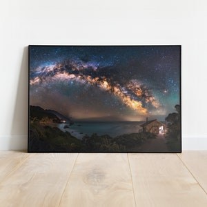 Póster de paisaje de la Vía Láctea Celestial, arte de pared imprimible, descarga instantánea, impresión de paisaje de cielo estrellado, decoración grande para la pared sobre la cama