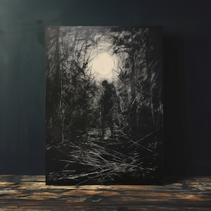 Twisted Trees, Printable Wall Art, Instant Download, Eerie Landscapes Art Print, Dark Aesthetic Home Decor, Moody Dark Cottagecore Wall Art