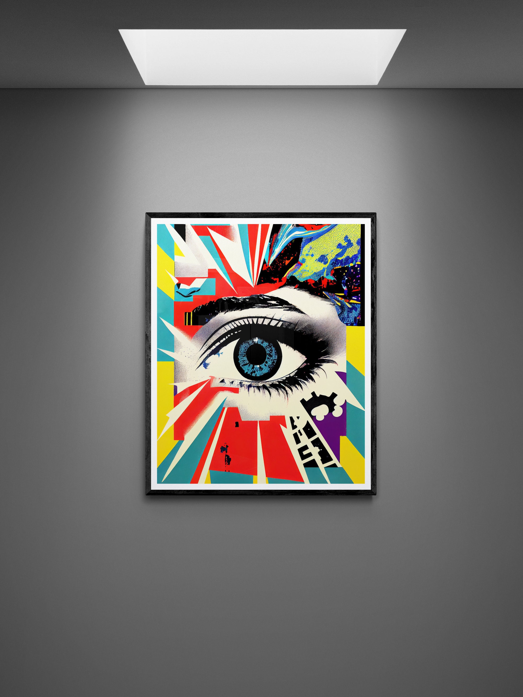 Blue Eyes Abstract Pop Art Print Eye Poster Printable Wall Etsy