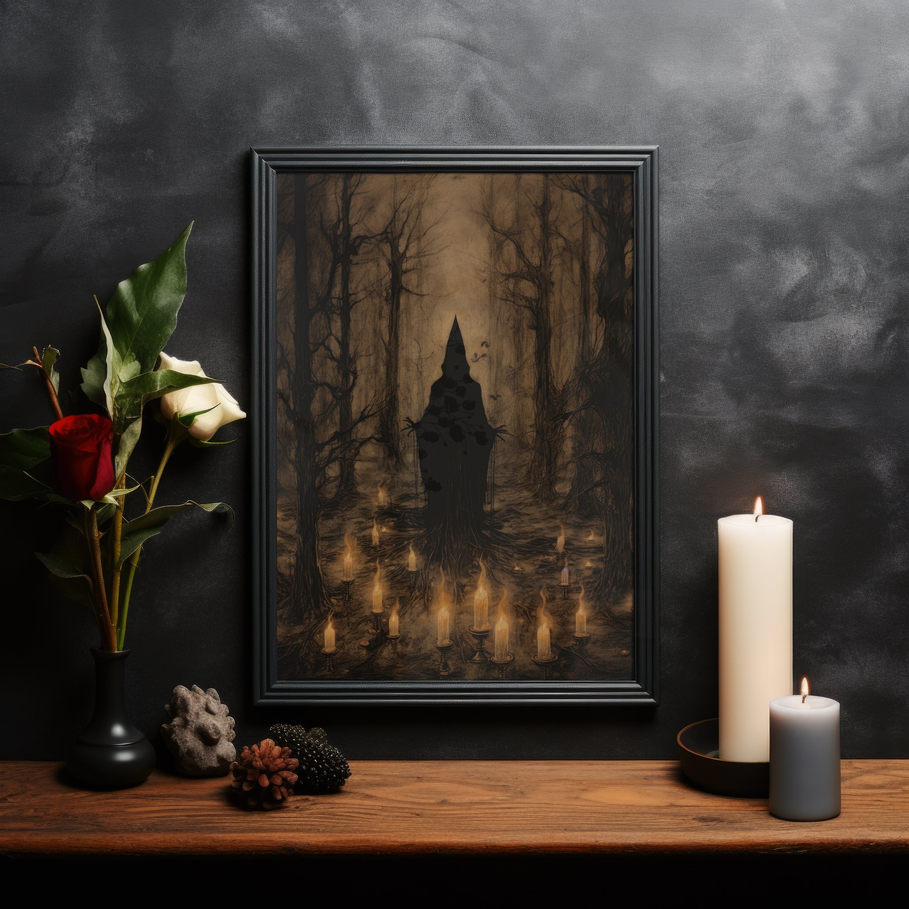Dark Ritual, Printable Wall Art, Digital Download, Eerie Wiccan Wall ...
